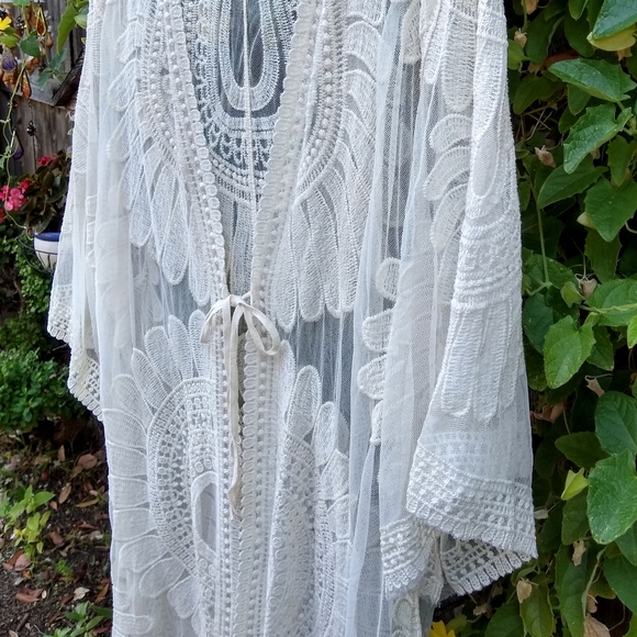 Bohemian Ivory Lace Duster XL NWOT - Picture 6 of 8